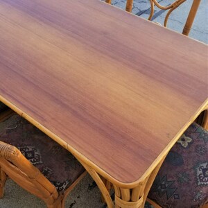 Restored Rattan Dining Room Table and Chairs Set image 8