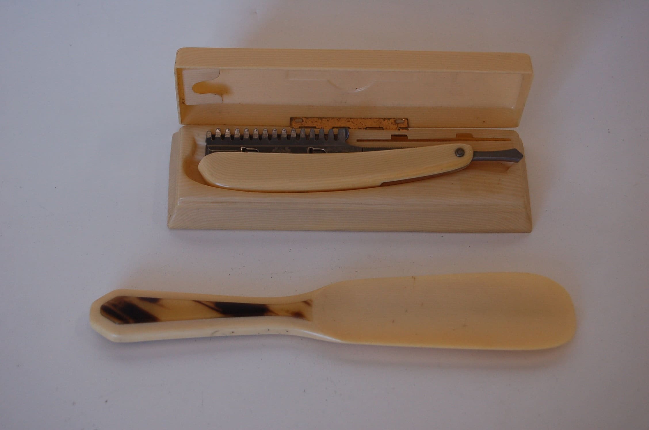 Antique 1920's Durham Duplex Straight Razor French Ivory Celluloid - Etsy