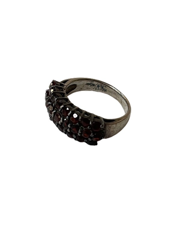 Sterling Silver Ring with Garnets