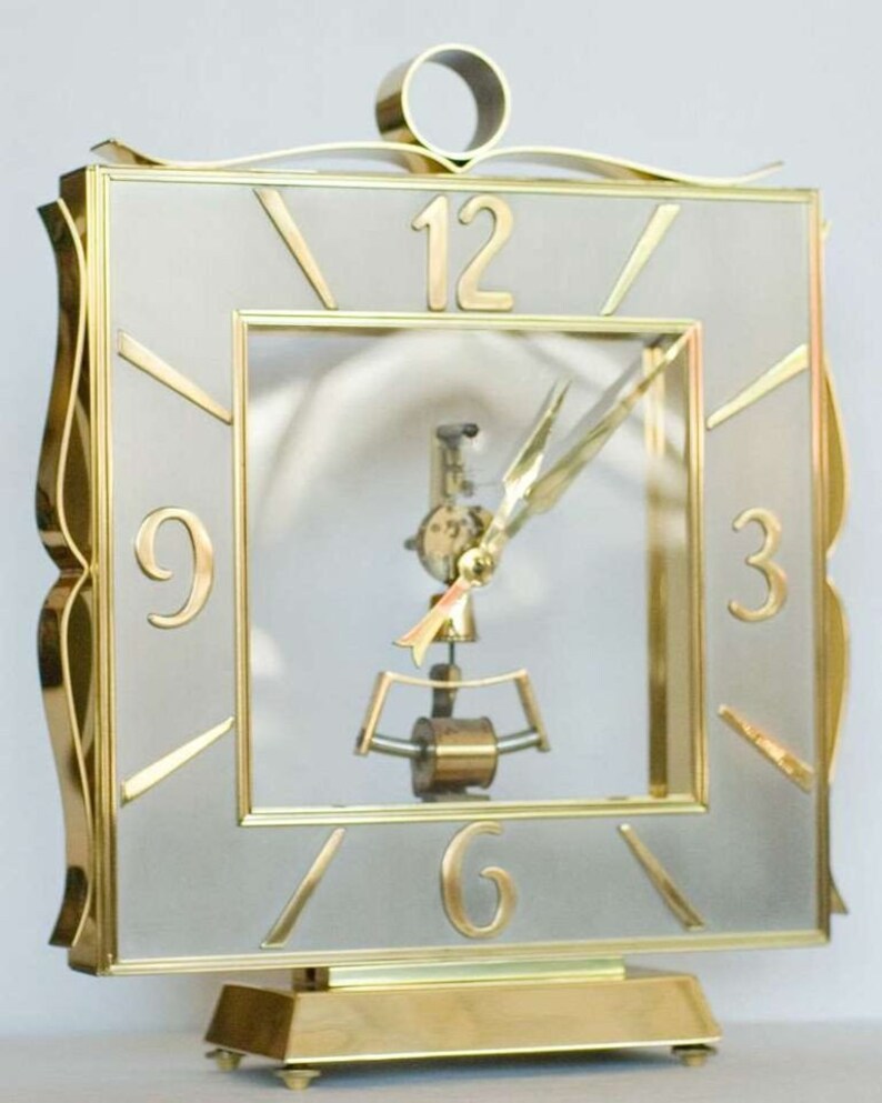 Kieninger & Obergfell German Regency Brass Mantel Clock image 2