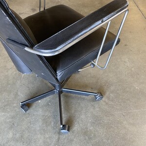 1980's Danish Modern Black and Chrome Executive Desk Chair By Kevi image 5