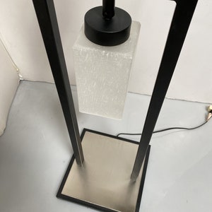 Asian Inspired Modernist Floor Lamp with Chrome Base image 4
