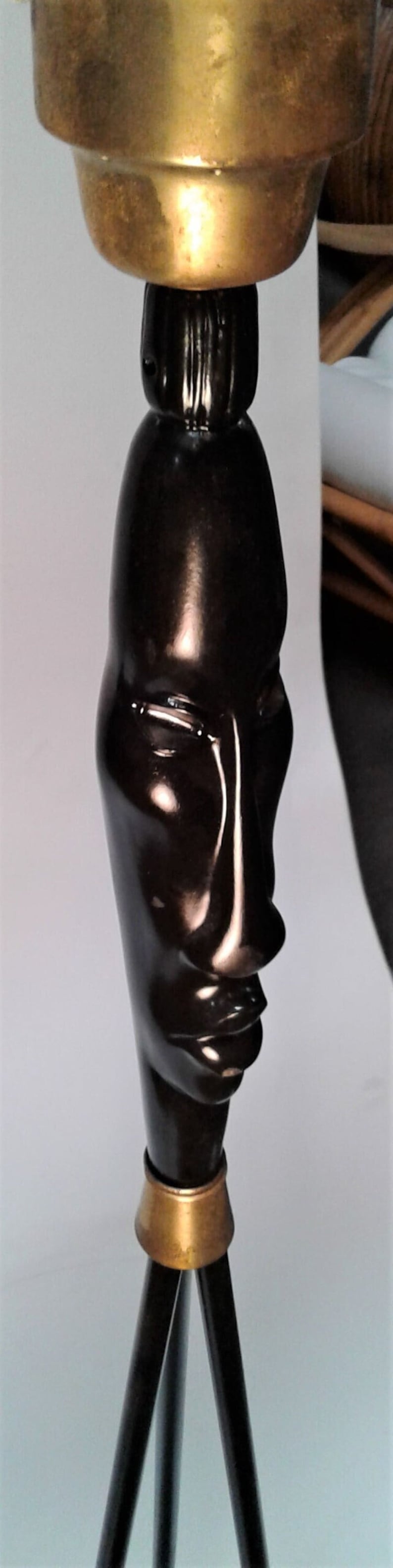 Mid-Century Frederic Weinberg Floor Lamp Mask Man Ray Tiki image 1