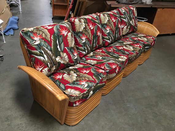 Art Deco Style Rattan Fan Arm Four Seat Sectional Sofa Art Deco Style Rattan Fan Arm Four Seat Sectional Sofa