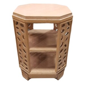 Heal's Style Mid Century Octiganal, Side Table with Cut out Sides image 2