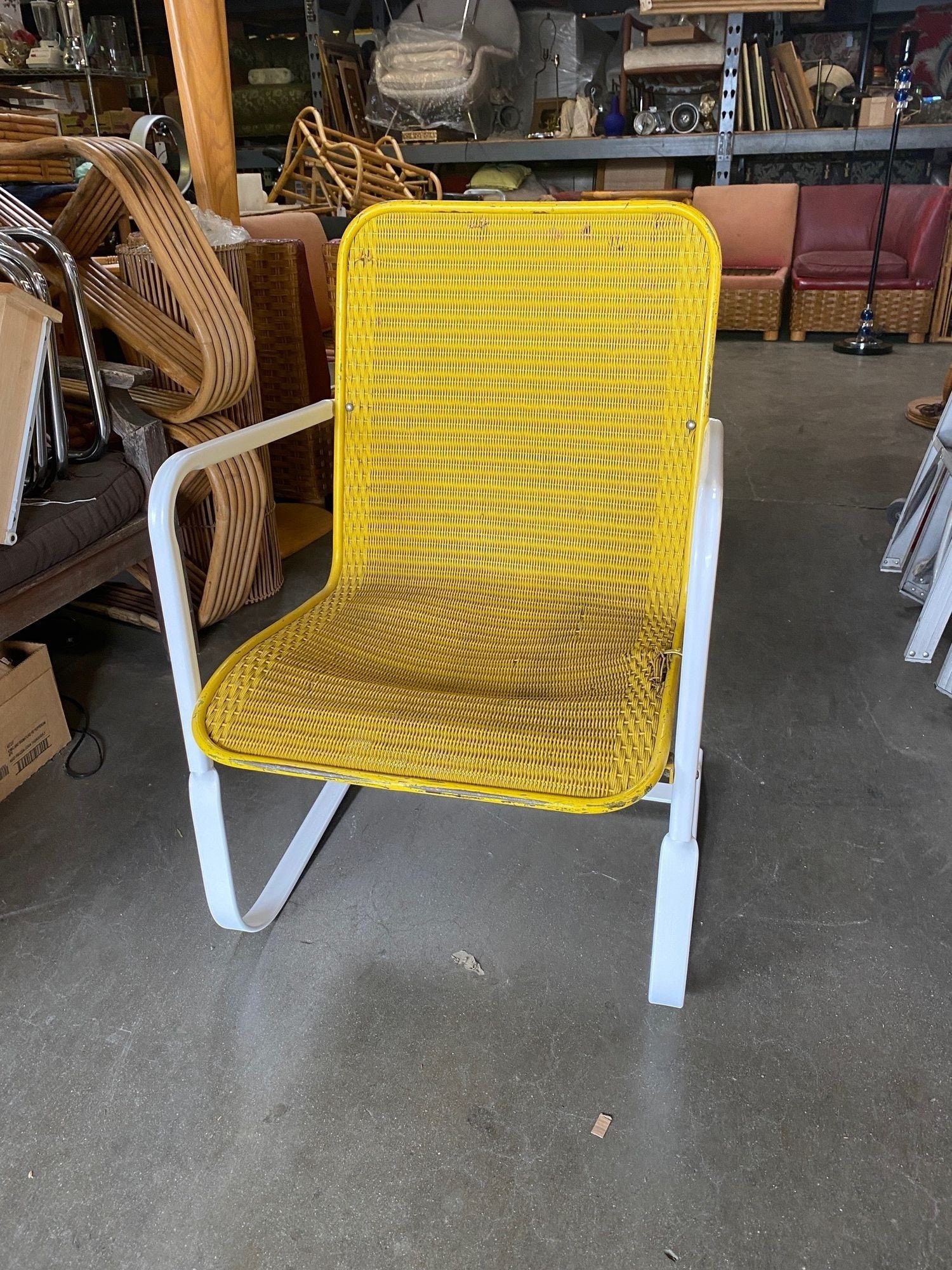 1940 s Lloyd Loom Flanders Wicker Springer Patio Chair Pair Etsy