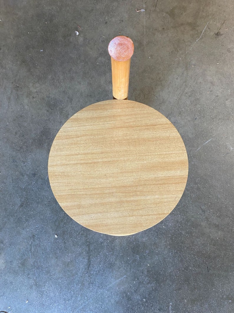 Restored Rattan Side Table Drink Shelf Stand W/ Handle Etsy