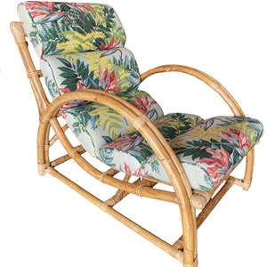 Restored Two-Strand Half Moon Rattan Cup Seat Lounge Chair image 10