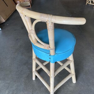 Restored Rattan Bar Stools with Hour Glass Seat Back, Set of 6 image 7