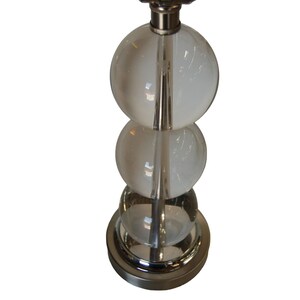 Large Stacked Three Large Crystal Ball Table Lamp image 2