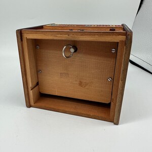 1950s Japanese Carved Wood Music Box Cigarette Dispenser w/ Dog image 9