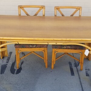 Restored Rattan Dining Room Table and Chairs Set image 10