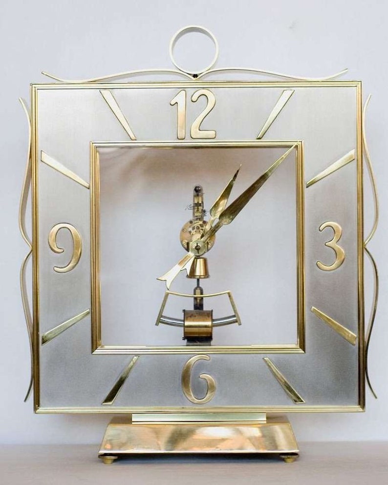 Kieninger & Obergfell German Regency Brass Mantel Clock image 3