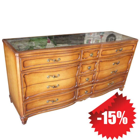 Antique French Provincial Dresser With Mirror Top By Rway Etsy