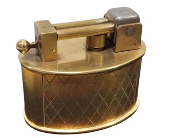 Swiss Brass Lift Arm Tabletop Lighter By Brilux for Dunhill