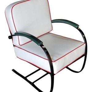 Wolfgang Hoffmann Custom Green and Black Springer Chair for Howell image 1