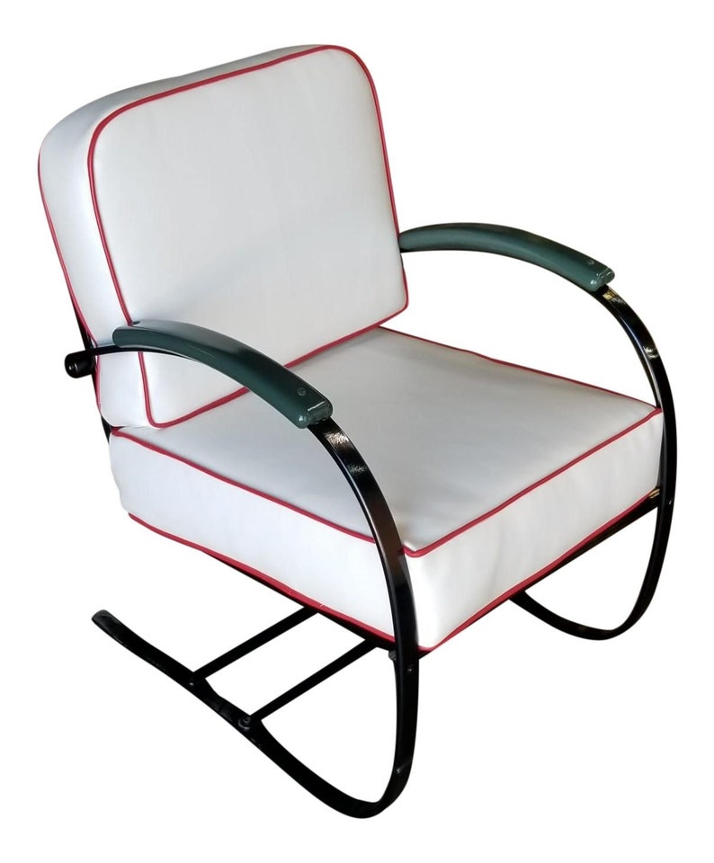 Wolfgang Hoffmann Custom Green and Black Springer Chair for Howell image 1