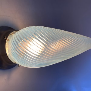1960s Vintage Opalescent Swirl Glass Bullet Ceiling Light Shade/ Globe with Silver Fitter image 6