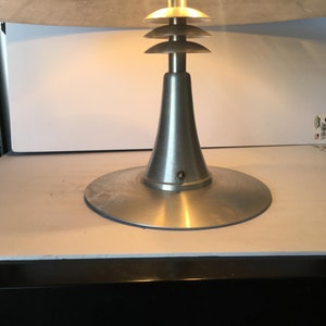 Art Deco Style Machine Age Table Lamp w/ Large 23 Spun Aluminum Shade image 5