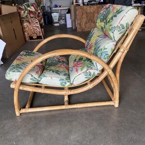 Restored Two-Strand Half Moon Rattan Cup Seat Lounge Chair image 7