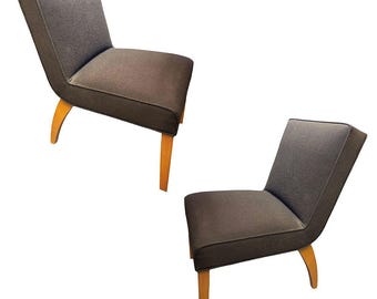 Pair of Mid-Century Thonet Inspired Bentwood Slipper Chairs