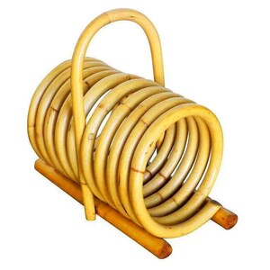 Restored Rattan Magazine Holder with Carrying Handle