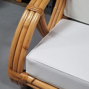 Restored Rattan Three-Strand Full Pretzel Lounge Chair and Three-Seat Sofa Set image 8