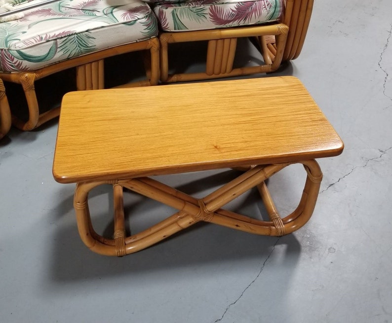 Restored Paul Frankl Double Strand Figure Eight Legs Mahogany Coffee Table image 3