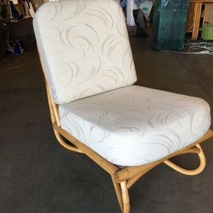 Restored Floating Rattan Lounge Chair in the Style of Paul Frankl image 3