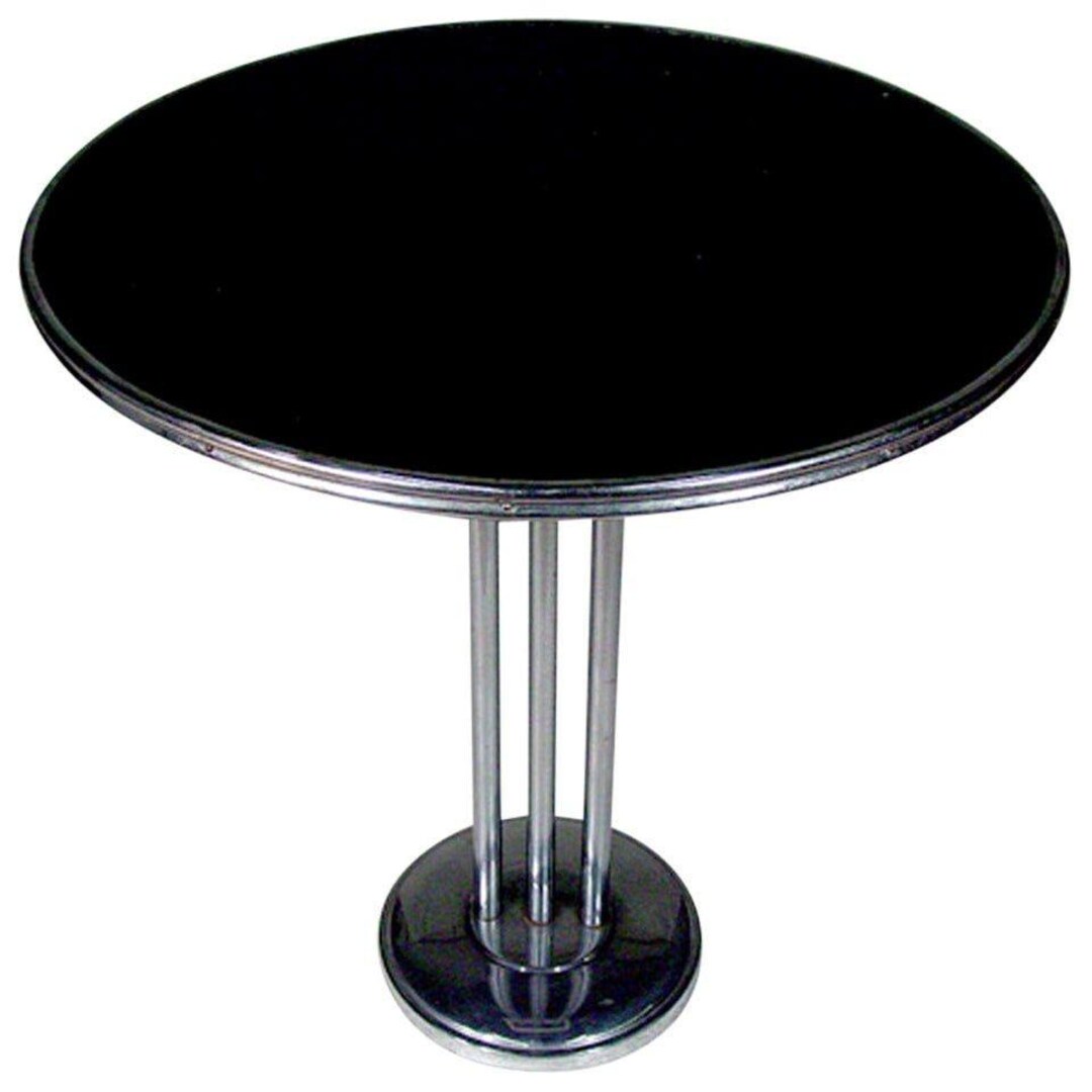 Streamlined Table Chrome Streamlined Side Table With Tubular Legs - Etsy