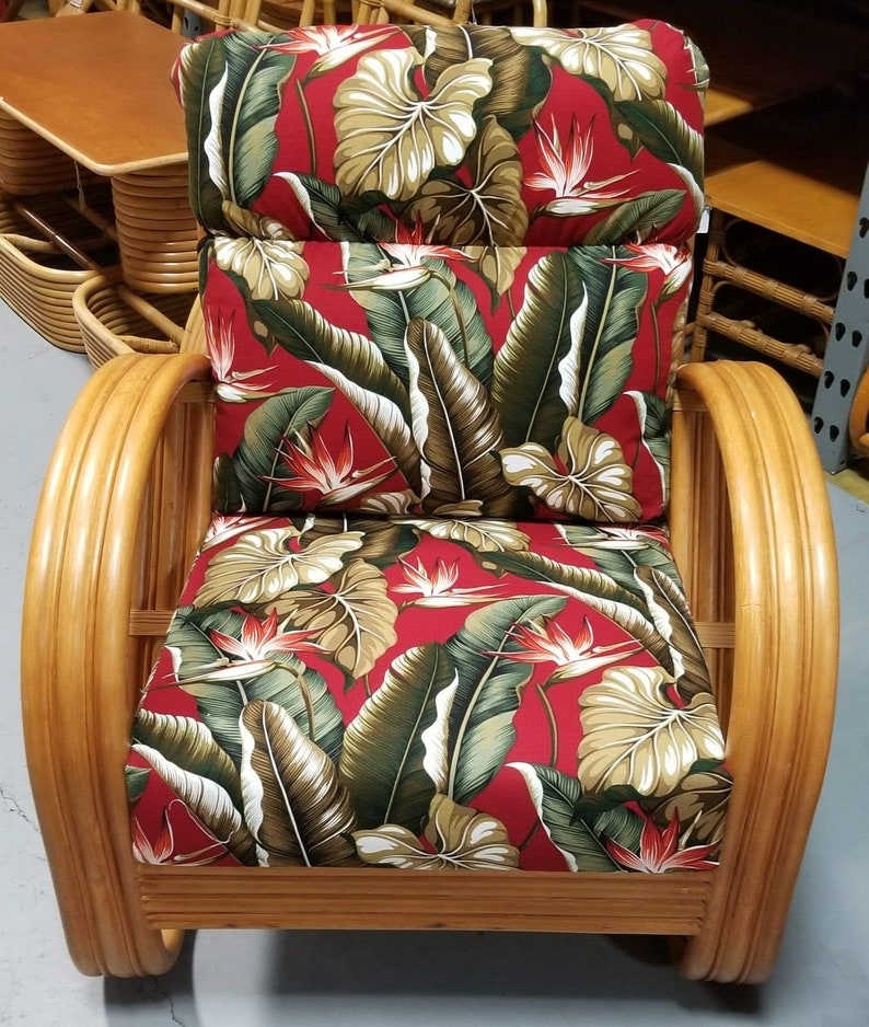 Rattan 3-Strand Pretzel Lounge Chair and Ottoman image 4