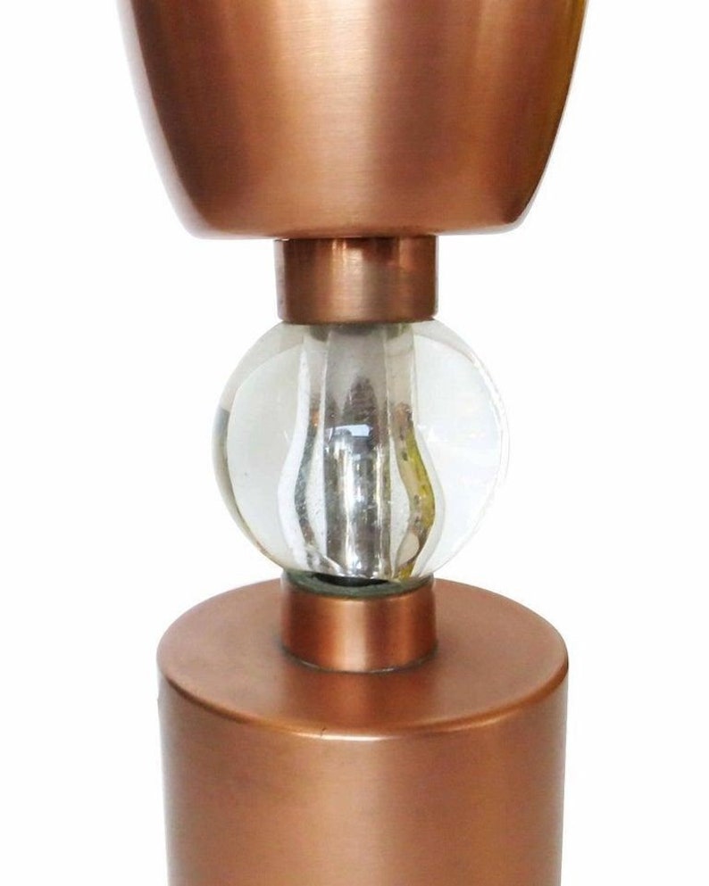 Copper Mid-Century Torchière Table Lamps, Pair image 6