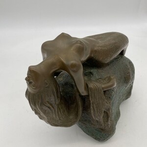 Bronze Mermaid Siren Statue on Beach Rock by James Siebert image 7