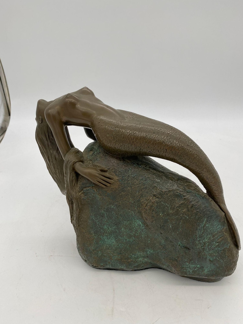 Bronze Mermaid Siren Statue on Beach Rock by James Siebert image 3