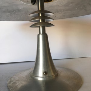 Art Deco Style Machine Age Table Lamp w/ Large 23 Spun Aluminum Shade image 6