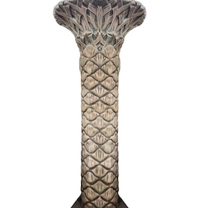10-Foot Fiberglass Art Deco Grand Palm Tree Architectural Column, 2 Available