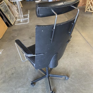 1980's Danish Modern Black and Chrome Executive Desk Chair By Kevi image 4