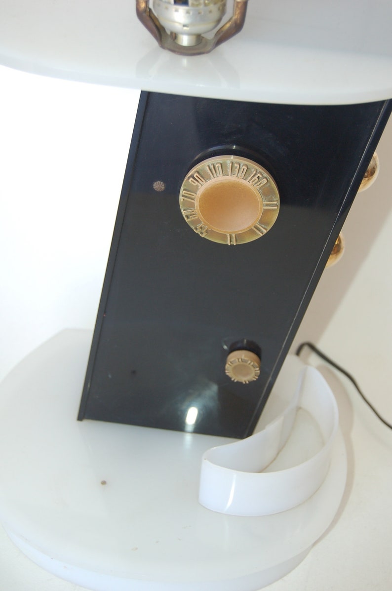 Rare Mid Century Lucite Radio Table Lamp by Moss Lighting Etsy