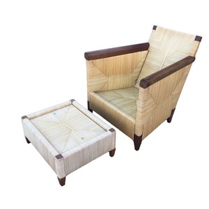 Donghia Rattan Lounge Chair & Ottoman by John Hutton, The Merbau Collection image 6