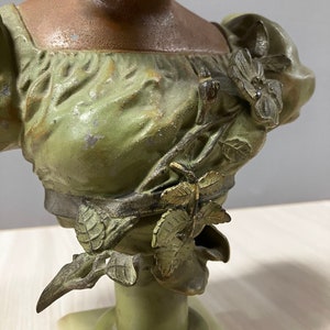 Female Victorian Summer Madame Bust w/ Marble Base image 7