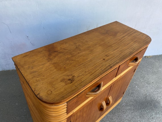 Mahogany online rattan cabinet