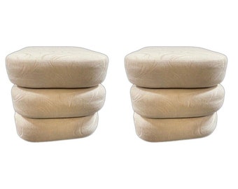 Dacron Foam Sofa/Chair Cushions For Vintage Rattan , Set of 6