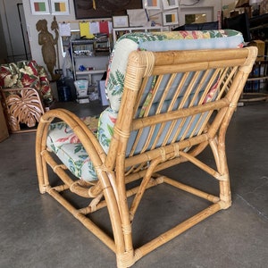 Restored Two-Strand Half Moon Rattan Cup Seat Lounge Chair image 8