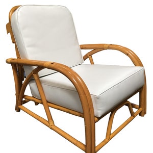 Rare Restored 1949er Rattan Reclining Lounge Chair with Arched Arms image 1