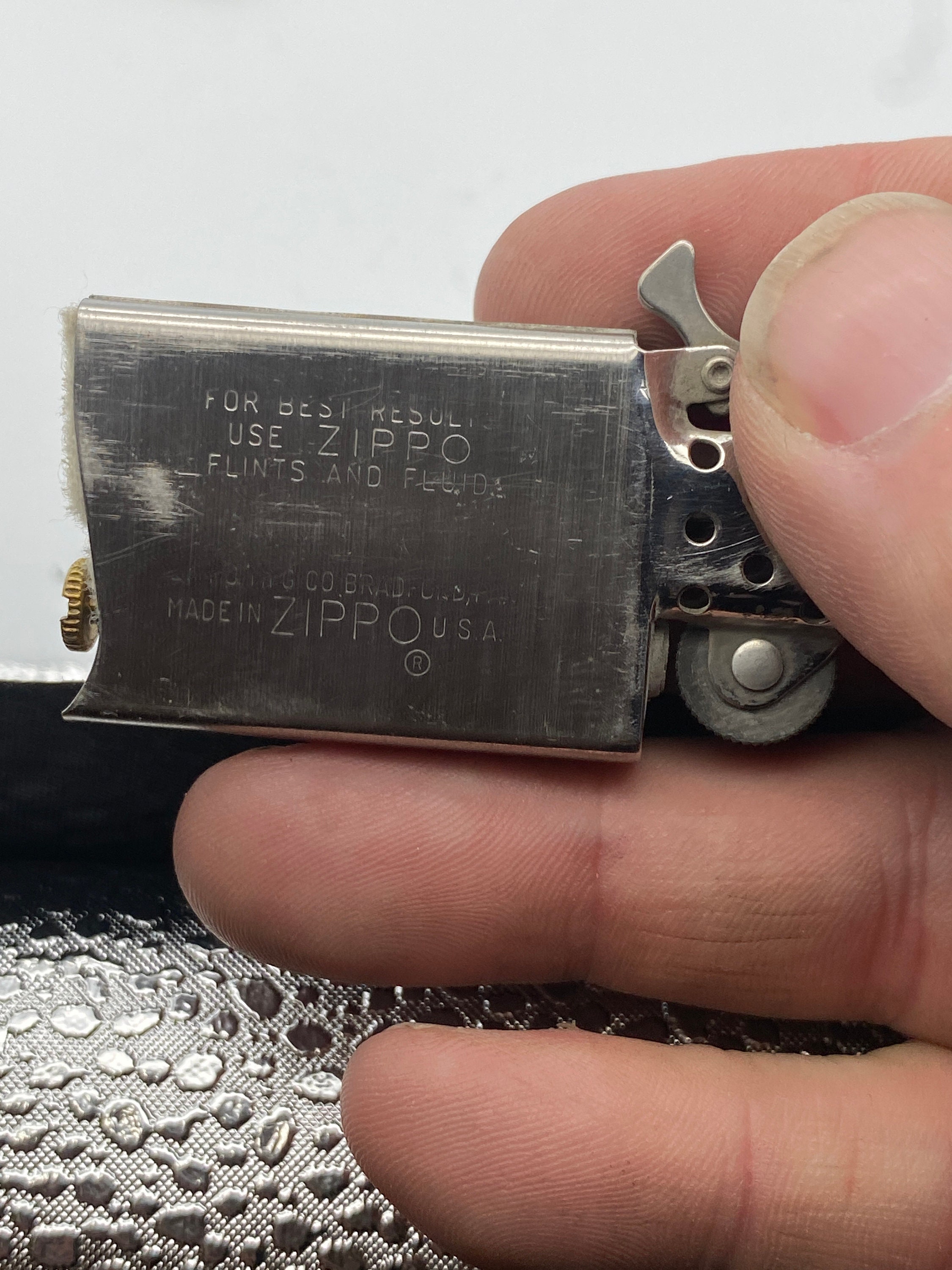 Mid Century 800 Silver Hand Engraved Zippo Lighter -  Israel