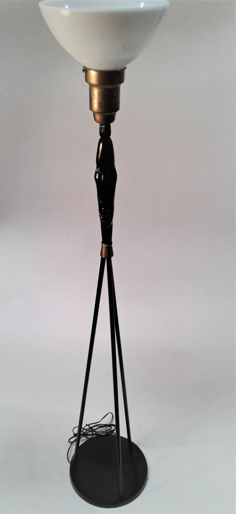 Mid-Century Frederic Weinberg Floor Lamp Mask Man Ray Tiki image 2