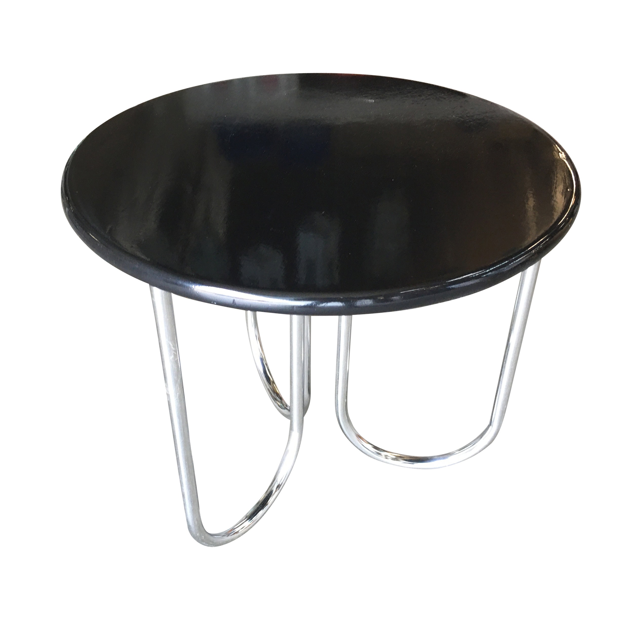 Black chrome side table discount