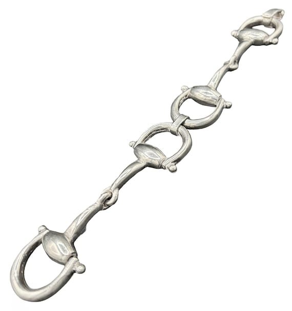 アクセサリー Italy vintage horse bit silver Bracelet Horsebit Bracelet in 925 Silver. Made in Italy. - Etsy
