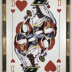 King and Queen of Hearts Playing Card Artwork, Pair Framed image 2