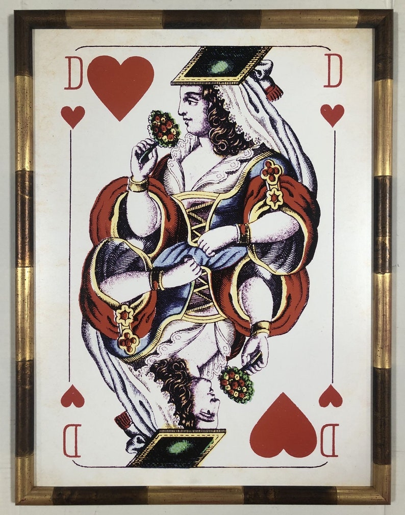 King and Queen of Hearts Playing Card Artwork, Pair Framed image 2
